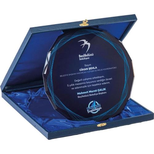 Kutulu Kristal Plaket ( 25 x 25 cm )